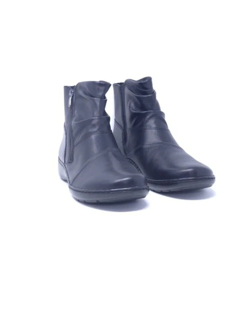 New Clarks Collection Cora Pace Ankle Boot Black Leather Medium